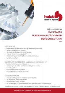 CNC FRÄSER ZERSPANUNGSTECHNIKER/ BEREICHSLEITUNG